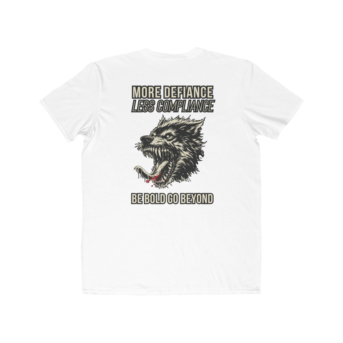 More Defiance, Less Compliance White/Muscle Tee