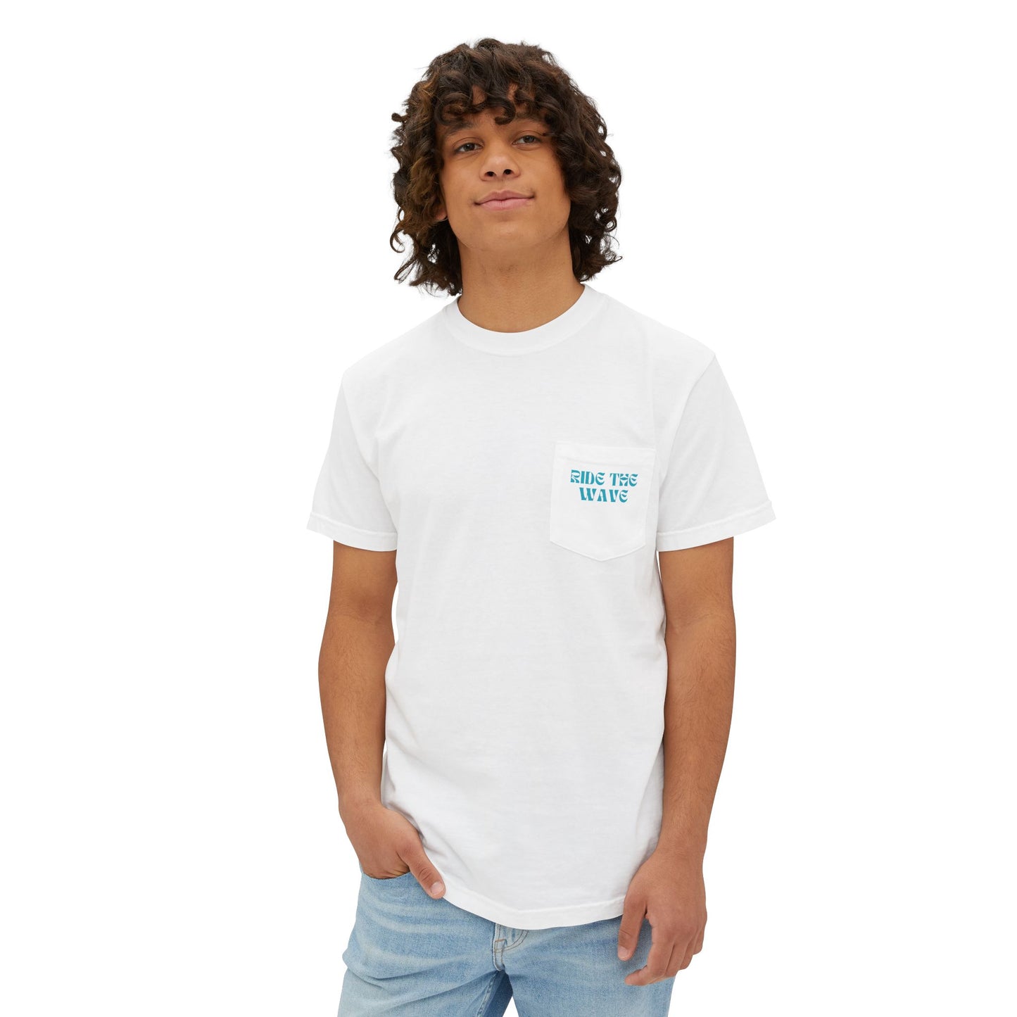 Ride The Wave Pocket Tee- Black & Blue