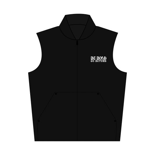 Black on Black/Brown Duck Cloth Vest (Embroidery)