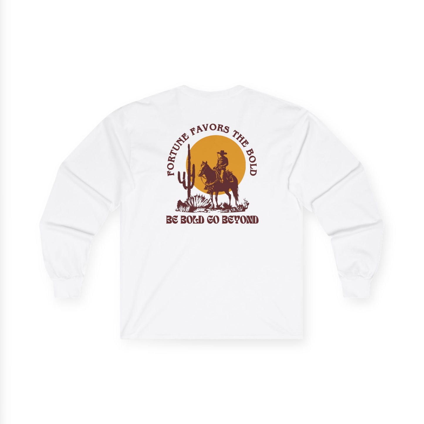 Fortune Favors The Bold  Long Sleeve Tee White