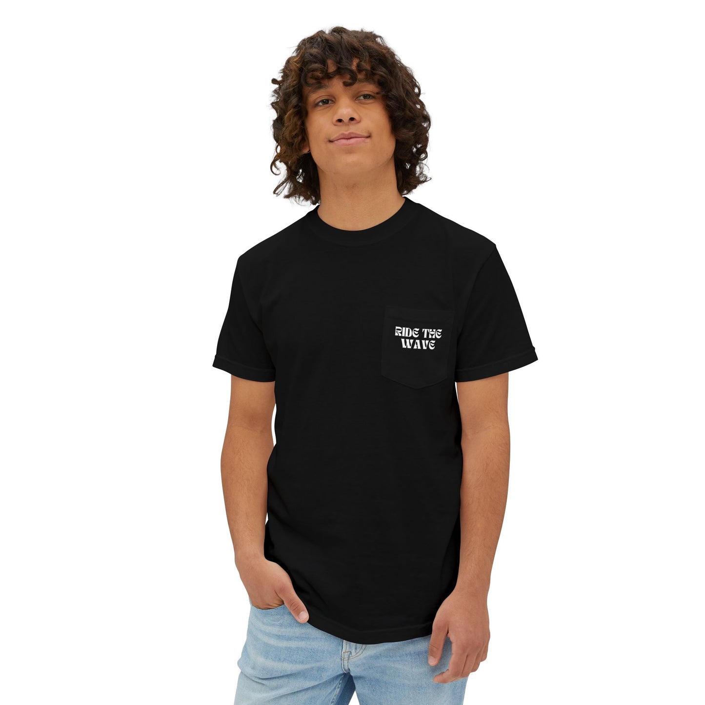 Ride The Wave Pocket Tee- Black