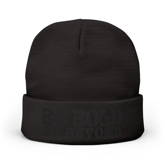 Black on Black Be Bold Be Groovy Embroidered Beanie